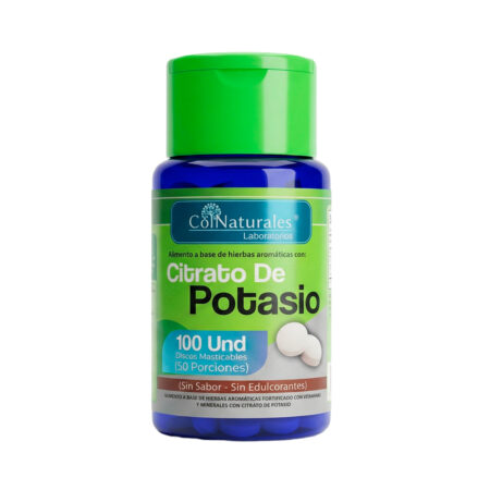 Citrato de potasio en discos masticables